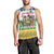 Central African Republic Christmas Men Tank Top with Santa and Safari Animals Baobab Trees Snowflakes and Tribal Pattern - Wonder Print Shop