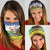 Central African Republic Christmas Neck Gaiter with Santa and Safari Animals Baobab Trees Snowflakes and Tribal Pattern - Wonder Print Shop