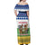 Central African Republic Christmas Off Shoulder Maxi Dress with Santa and Safari Animals Baobab Trees Snowflakes and Tribal Pattern - Wonder Print Shop