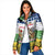 Central African Republic Christmas Padded Jacket with Santa and Safari Animals Baobab Trees Snowflakes and Tribal Pattern - Wonder Print Shop