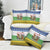 Central African Republic Christmas Pillow Cover with Santa and Safari Animals Baobab Trees Snowflakes and Tribal Pattern - Wonder Print Shop