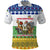 Central African Republic Christmas Polo Shirt with Santa and Safari Animals Baobab Trees Snowflakes and Tribal Pattern - Wonder Print Shop