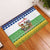 Central African Republic Christmas Rubber Doormat with Santa and Safari Animals Baobab Trees Snowflakes and Tribal Pattern - Wonder Print Shop