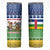 Central African Republic Christmas Skinny Tumbler with Santa and Safari Animals Baobab Trees Snowflakes and Tribal Pattern - Wonder Print Shop