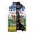 Central African Republic Christmas Sleeveless Puffer Jacket with Santa and Safari Animals Baobab Trees Snowflakes and Tribal Pattern - Wonder Print Shop