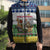 Central African Republic Christmas Sleeveless Puffer Jacket with Santa and Safari Animals Baobab Trees Snowflakes and Tribal Pattern - Wonder Print Shop