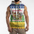 Central African Republic Christmas Sleeveless Zip Hoodie with Santa and Safari Animals Baobab Trees Snowflakes and Tribal Pattern - Wonder Print Shop