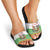 Central African Republic Christmas Slide Sandals with Santa and Safari Animals Baobab Trees Snowflakes and Tribal Pattern - Wonder Print Shop