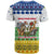 Central African Republic Christmas T Shirt with Santa and Safari Animals Baobab Trees Snowflakes and Tribal Pattern - Wonder Print Shop