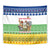Central African Republic Christmas Tapestry with Santa and Safari Animals Baobab Trees Snowflakes and Tribal Pattern - Wonder Print Shop