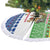 Central African Republic Christmas Tree Skirt with Santa and Safari Animals Baobab Trees Snowflakes and Tribal Pattern - Wonder Print Shop