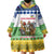 Central African Republic Christmas Wearable Blanket Hoodie with Santa and Safari Animals Baobab Trees Snowflakes and Tribal Pattern - Wonder Print Shop