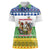 Central African Republic Christmas Women Polo Shirt with Santa and Safari Animals Baobab Trees Snowflakes and Tribal Pattern - Wonder Print Shop