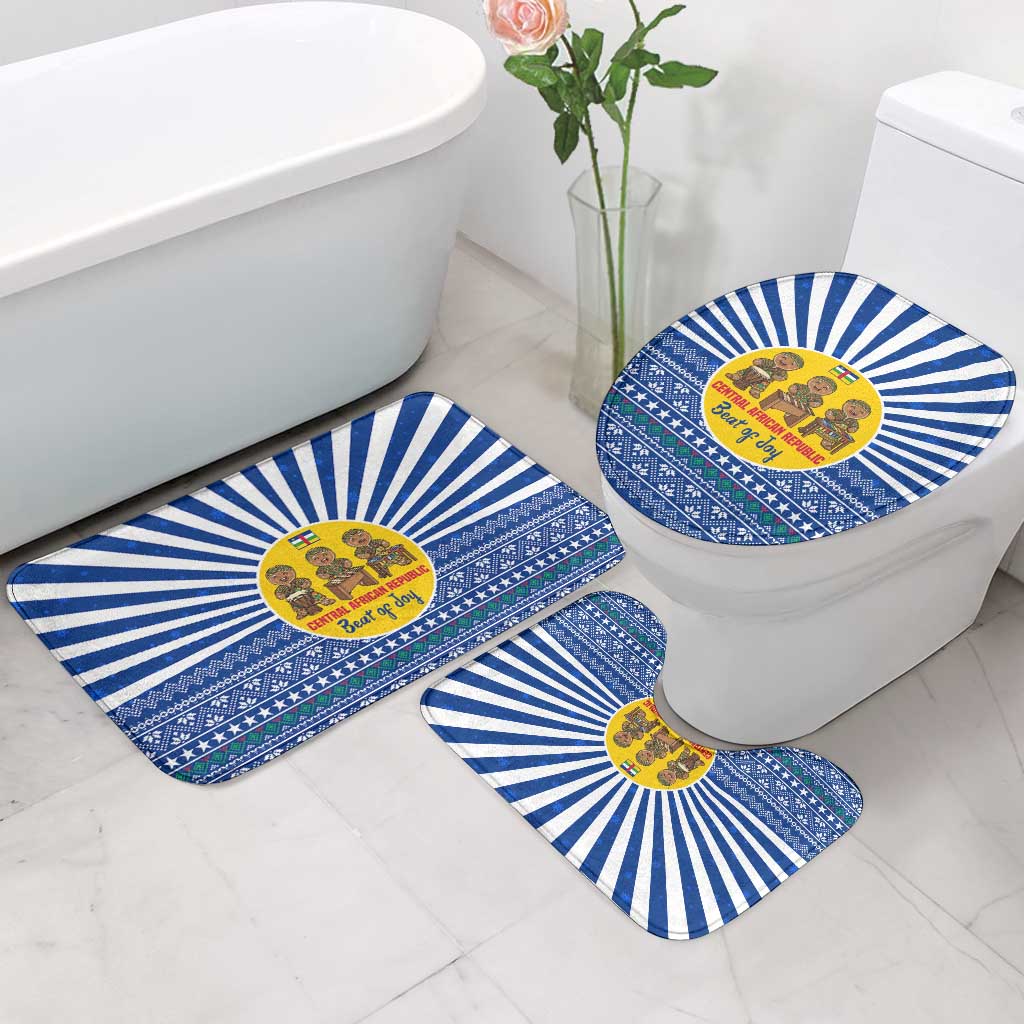 Central African Republic Christmas Bathroom Set with Drumming Kids Beat of Joy Tribal Pattern and Snowflakes - Wonder Print Shop