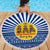 Central African Republic Christmas Beach Blanket with Drumming Kids Beat of Joy Tribal Pattern and Snowflakes - Wonder Print Shop