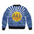 Central African Republic Christmas Bomber Jacket with Drumming Kids Beat of Joy Tribal Pattern and Snowflakes - Wonder Print Shop