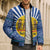Central African Republic Christmas Bomber Puffer Jacket with Drumming Kids Beat of Joy Tribal Pattern and Snowflakes - Wonder Print Shop