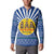 Central African Republic Christmas Button Sweatshirt with Drumming Kids Beat of Joy Tribal Pattern and Snowflakes - Wonder Print Shop