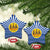 Central African Republic Christmas Ceramic Ornament with Drumming Kids Beat of Joy Tribal Pattern and Snowflakes - Wonder Print Shop