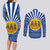 Central African Republic Christmas Couples Matching Long Sleeve Bodycon Dress and Long Sleeve Button Shirt with Drumming Kids Beat of Joy Tribal Pattern and Snowflakes - Wonder Print Shop