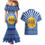 Central African Republic Christmas Couples Matching Mermaid Dress and Hawaiian Shirt with Drumming Kids Beat of Joy Tribal Pattern and Snowflakes - Wonder Print Shop