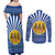 Central African Republic Christmas Couples Matching Off Shoulder Maxi Dress and Long Sleeve Button Shirt with Drumming Kids Beat of Joy Tribal Pattern and Snowflakes - Wonder Print Shop