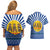 Central African Republic Christmas Couples Matching Off Shoulder Short Dress and Hawaiian Shirt with Drumming Kids Beat of Joy Tribal Pattern and Snowflakes - Wonder Print Shop
