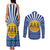 Central African Republic Christmas Couples Matching Tank Maxi Dress and Long Sleeve Button Shirt with Drumming Kids Beat of Joy Tribal Pattern and Snowflakes - Wonder Print Shop