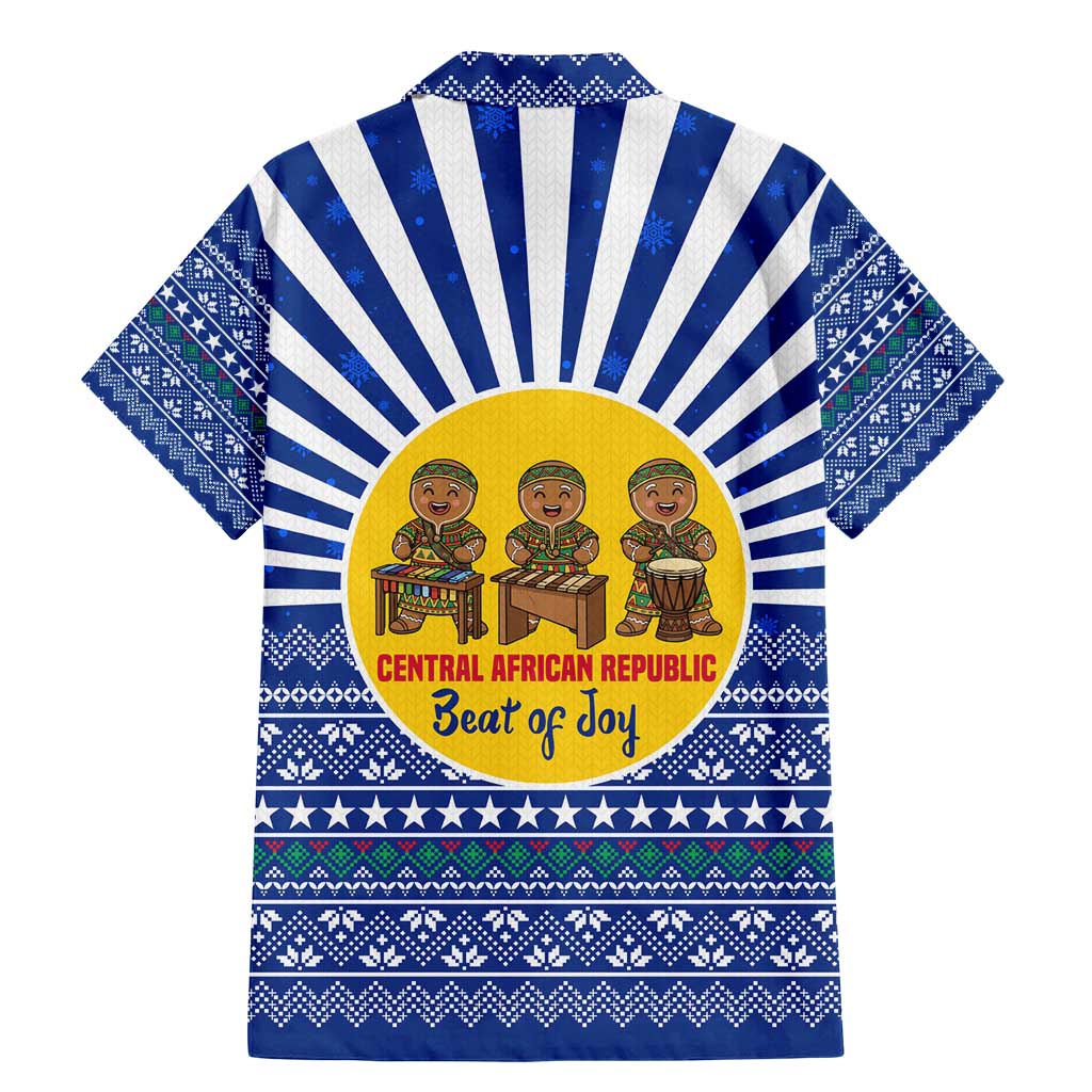 Central African Republic Christmas Family Matching Mermaid Dress and Hawaiian Shirt with Drumming Kids Beat of Joy Tribal Pattern and Snowflakes - Wonder Print Shop
