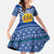 Central African Republic Christmas Family Matching Short Sleeve Bodycon Dress and Hawaiian Shirt with Drumming Kids Beat of Joy Tribal Pattern and Snowflakes - Wonder Print Shop