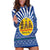 Central African Republic Christmas Hoodie Dress with Drumming Kids Beat of Joy Tribal Pattern and Snowflakes - Wonder Print Shop
