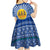 Central African Republic Christmas Kid Short Sleeve Dress with Drumming Kids Beat of Joy Tribal Pattern and Snowflakes - Wonder Print Shop