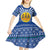 Central African Republic Christmas Kid Short Sleeve Dress with Drumming Kids Beat of Joy Tribal Pattern and Snowflakes - Wonder Print Shop