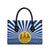 Central African Republic Christmas Leather Bag with Drumming Kids Beat of Joy Tribal Pattern and Snowflakes - Wonder Print Shop
