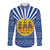 Central African Republic Christmas Long Sleeve Button Shirt with Drumming Kids Beat of Joy Tribal Pattern and Snowflakes - Wonder Print Shop