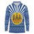 Central African Republic Christmas Long Sleeve Polo Shirt with Drumming Kids Beat of Joy Tribal Pattern and Snowflakes - Wonder Print Shop