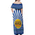 Central African Republic Christmas Off Shoulder Maxi Dress with Drumming Kids Beat of Joy Tribal Pattern and Snowflakes - Wonder Print Shop