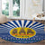 Central African Republic Christmas Round Carpet with Drumming Kids Beat of Joy Tribal Pattern and Snowflakes - Wonder Print Shop