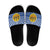 Central African Republic Christmas Slide Sandals with Drumming Kids Beat of Joy Tribal Pattern and Snowflakes - Wonder Print Shop