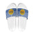 Central African Republic Christmas Slide Sandals with Drumming Kids Beat of Joy Tribal Pattern and Snowflakes - Wonder Print Shop