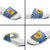 Central African Republic Christmas Slide Sandals with Drumming Kids Beat of Joy Tribal Pattern and Snowflakes - Wonder Print Shop