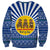 Central African Republic Christmas Sweatshirt with Drumming Kids Beat of Joy Tribal Pattern and Snowflakes - Wonder Print Shop