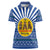 Central African Republic Christmas Women Polo Shirt with Drumming Kids Beat of Joy Tribal Pattern and Snowflakes - Wonder Print Shop