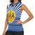Central African Republic Christmas Women Sleeveless Polo Shirt with Drumming Kids Beat of Joy Tribal Pattern and Snowflakes - Wonder Print Shop