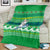 Comoros Christmas Blanket with Santa Riding Dolphin Ocean Waves Crescent Moon and Tribal Pattern - Wonder Print Shop