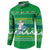 Comoros Christmas Button Sweatshirt with Santa Riding Dolphin Ocean Waves Crescent Moon and Tribal Pattern - Wonder Print Shop