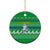 Comoros Christmas Ceramic Ornament with Santa Riding Dolphin Ocean Waves Crescent Moon and Tribal Pattern - Wonder Print Shop