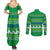 Comoros Christmas Couples Matching Summer Maxi Dress and Long Sleeve Button Shirt with Santa Riding Dolphin Ocean Waves Crescent Moon and Tribal Pattern - Wonder Print Shop