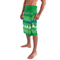 Comoros Christmas Lavalava with Santa Riding Dolphin Ocean Waves Crescent Moon and Tribal Pattern - Wonder Print Shop