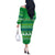 Comoros Christmas Off The Shoulder Long Sleeve Dress with Santa Riding Dolphin Ocean Waves Crescent Moon and Tribal Pattern - Wonder Print Shop